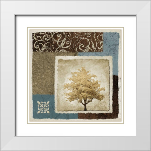 Summer Tree I White Modern Wood Framed Art Print with Double Matting by Marcon, Michael