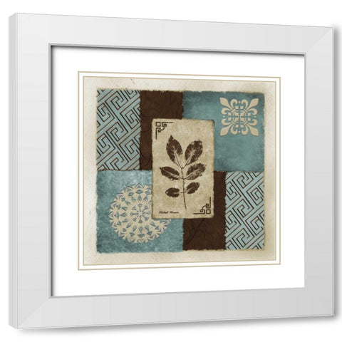 Winter Leaf II White Modern Wood Framed Art Print with Double Matting by Marcon, Michael