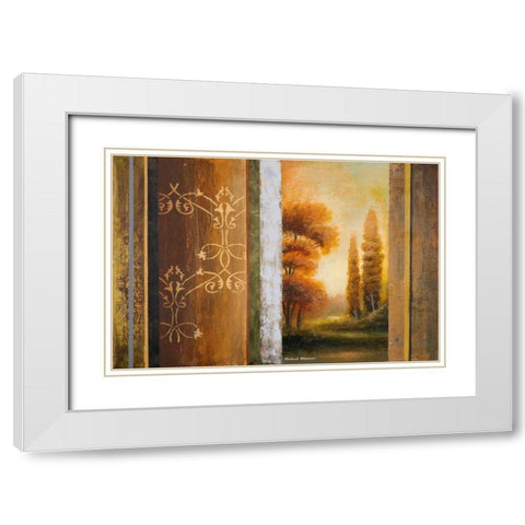 Momentary Shine White Modern Wood Framed Art Print with Double Matting by Marcon, Michael