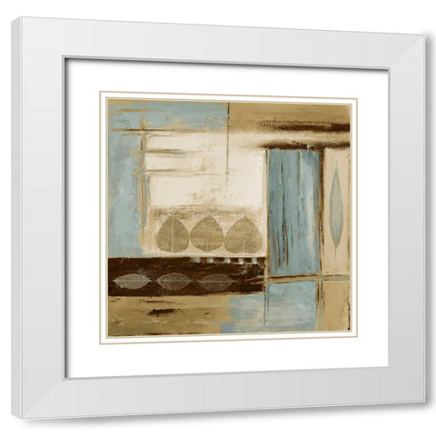 Fall Abstract II White Modern Wood Framed Art Print with Double Matting by Pinto, Patricia