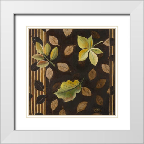 Hojitas I White Modern Wood Framed Art Print with Double Matting by Pinto, Patricia