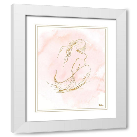 Nude on Pink I White Modern Wood Framed Art Print with Double Matting by Pinto, Patricia