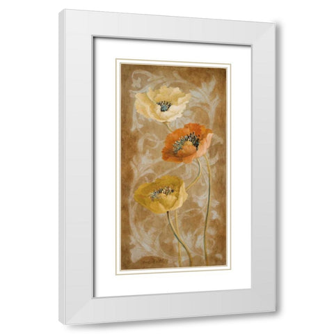 Poppies de Brun II White Modern Wood Framed Art Print with Double Matting by Loreth, Lanie