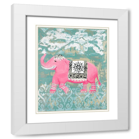 Pink Bazaar I White Modern Wood Framed Art Print with Double Matting by Hakimipour-Ritter