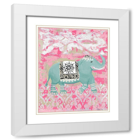 Pink Bazaar II White Modern Wood Framed Art Print with Double Matting by Hakimipour-Ritter