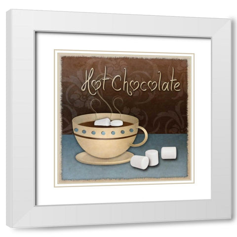 Hot Chocolate White Modern Wood Framed Art Print with Double Matting by SD Graphics Studio