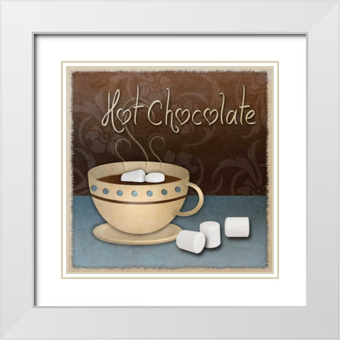 Hot Chocolate White Modern Wood Framed Art Print with Double Matting by SD Graphics Studio