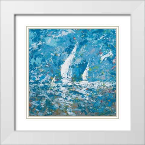 Sailing II White Modern Wood Framed Art Print with Double Matting by Kingsley