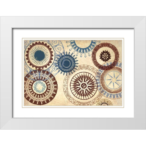 Adobe Textile White Modern Wood Framed Art Print with Double Matting by Marcon, Michael