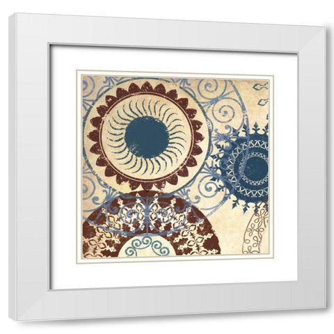 Adobe Textile I White Modern Wood Framed Art Print with Double Matting by Marcon, Michael