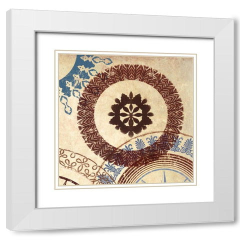 Adobe Textile II White Modern Wood Framed Art Print with Double Matting by Marcon, Michael