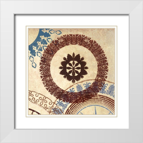 Adobe Textile II White Modern Wood Framed Art Print with Double Matting by Marcon, Michael