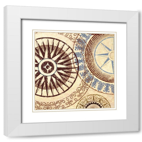 Adobe Textile III White Modern Wood Framed Art Print with Double Matting by Marcon, Michael