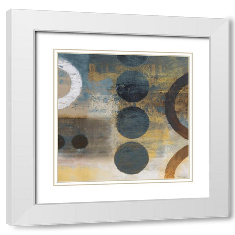 Blue Liberate Square I White Modern Wood Framed Art Print with Double Matting by Marcon, Michael