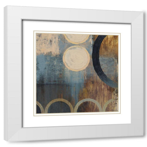 Blue Liberate Square II White Modern Wood Framed Art Print with Double Matting by Marcon, Michael