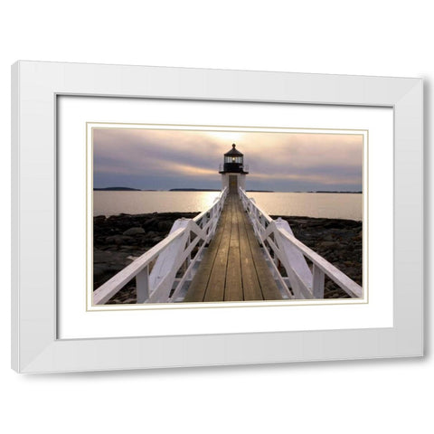 Marshall Point White Modern Wood Framed Art Print with Double Matting by Veilleux, Jason