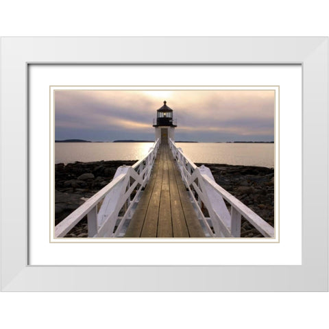 Marshall Point White Modern Wood Framed Art Print with Double Matting by Veilleux, Jason