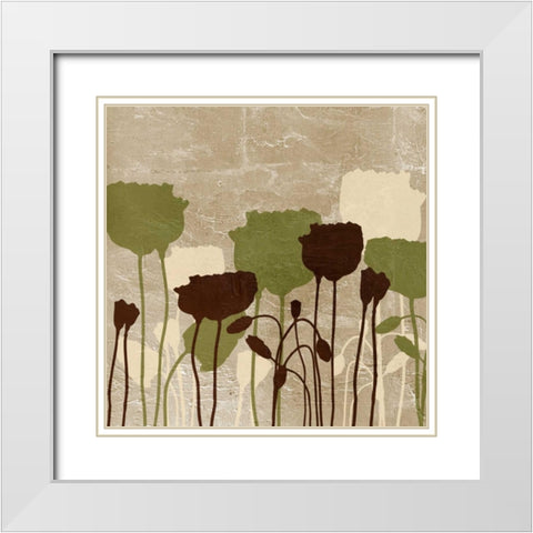 Floral Simplicity II White Modern Wood Framed Art Print with Double Matting by Pinto, Patricia