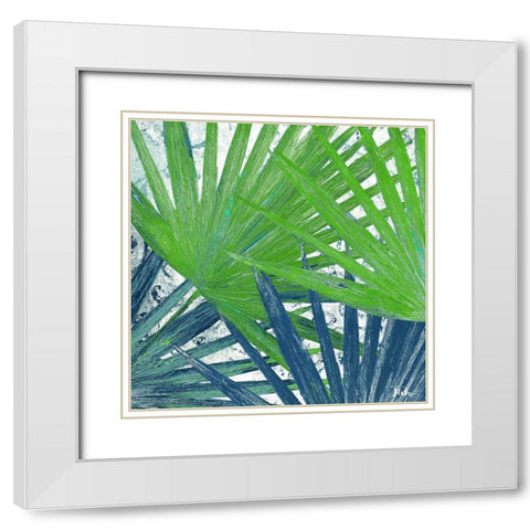 Organic Blue Green II White Modern Wood Framed Art Print with Double Matting by Pinto, Patricia