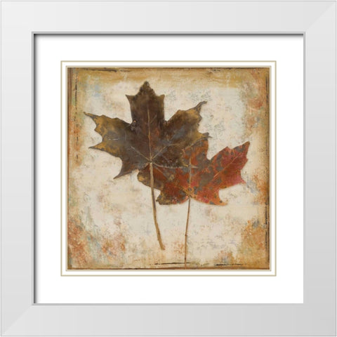 Natural Leaves IV White Modern Wood Framed Art Print with Double Matting by Pinto, Patricia