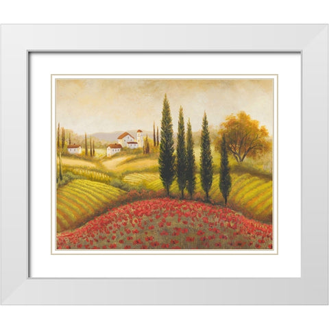 Flourishing Vineyard II White Modern Wood Framed Art Print with Double Matting by Marcon, Michael