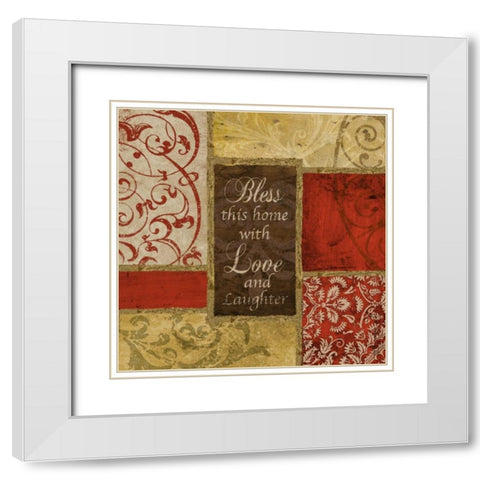 Bless this House White Modern Wood Framed Art Print with Double Matting by Spaeth, John