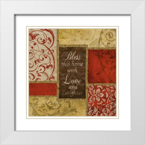 Bless this House White Modern Wood Framed Art Print with Double Matting by Spaeth, John