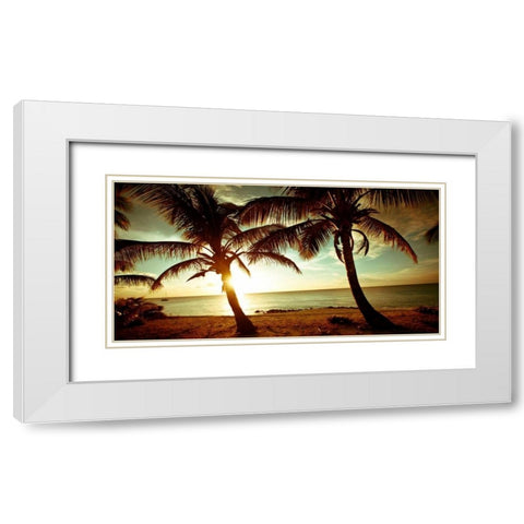 Bimini Sunset White Modern Wood Framed Art Print with Double Matting by Bryant, Susan