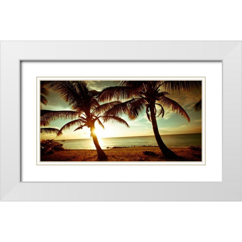Bimini Sunset White Modern Wood Framed Art Print with Double Matting by Bryant, Susan