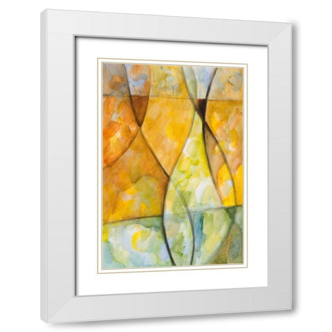 Lyrical I White Modern Wood Framed Art Print with Double Matting by Loreth, Lanie