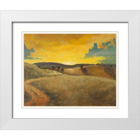Bella Landscape White Modern Wood Framed Art Print with Double Matting by Kingsley