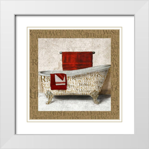 Crazed Relaxation II White Modern Wood Framed Art Print with Double Matting by Medley, Elizabeth