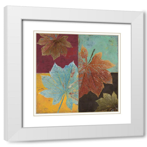 Colorful Maples I White Modern Wood Framed Art Print with Double Matting by Pinto, Patricia