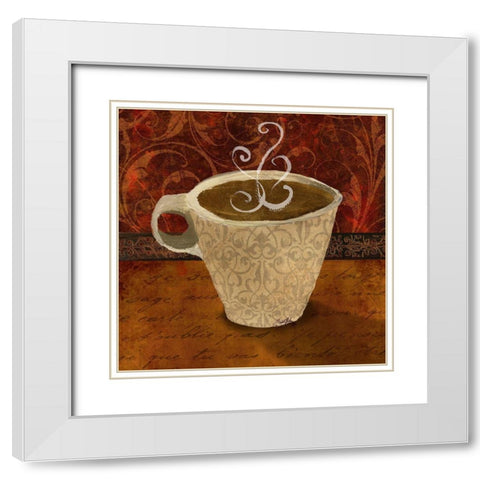 Cafe II White Modern Wood Framed Art Print with Double Matting by Medley, Elizabeth