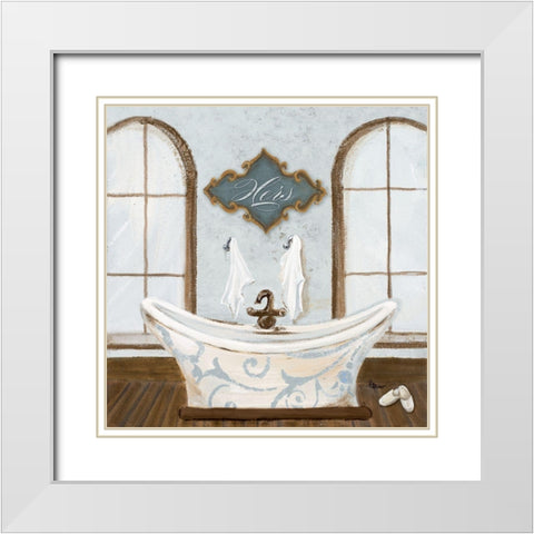 Villa Bath I White Modern Wood Framed Art Print with Double Matting by Ritter, Gina