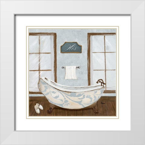 Villa Bath II White Modern Wood Framed Art Print with Double Matting by Ritter, Gina