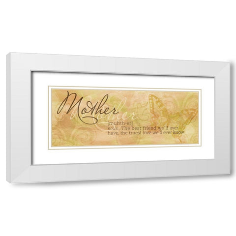 Mother White Modern Wood Framed Art Print with Double Matting by SD Graphics Studio