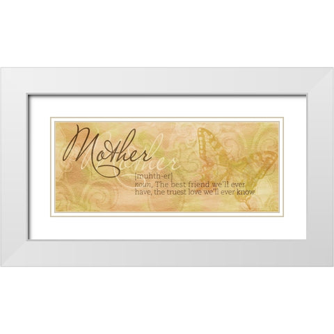 Mother White Modern Wood Framed Art Print with Double Matting by SD Graphics Studio