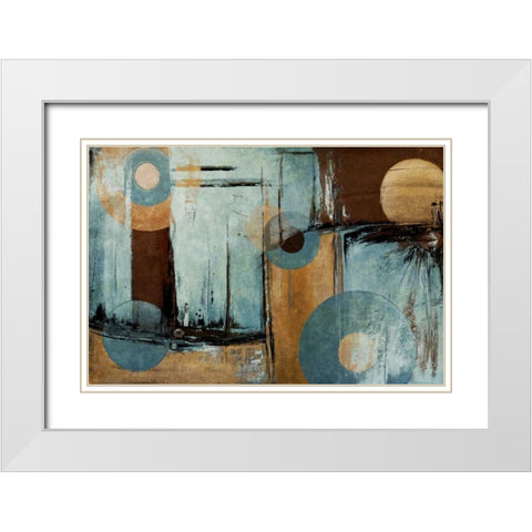 Blue Escape White Modern Wood Framed Art Print with Double Matting by Pinto, Patricia