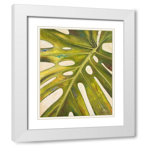 Tropical Leaf I White Modern Wood Framed Art Print with Double Matting by Pinto, Patricia