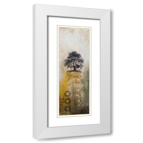 Silent Tree I White Modern Wood Framed Art Print with Double Matting by Marcon, Michael