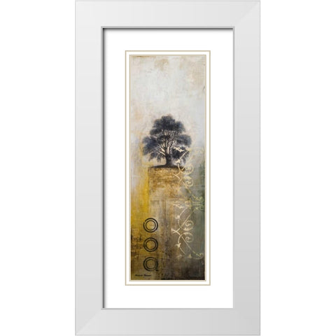 Silent Tree I White Modern Wood Framed Art Print with Double Matting by Marcon, Michael