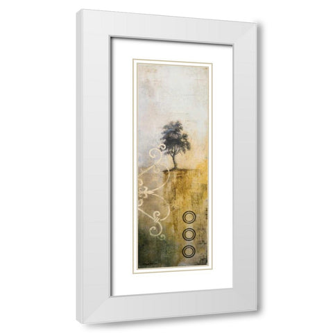 Silent Tree II White Modern Wood Framed Art Print with Double Matting by Marcon, Michael