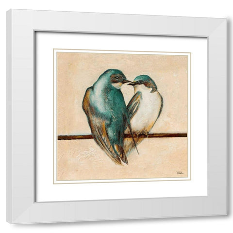 Gleeful Square I White Modern Wood Framed Art Print with Double Matting by Pinto, Patricia