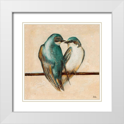 Gleeful Square I White Modern Wood Framed Art Print with Double Matting by Pinto, Patricia