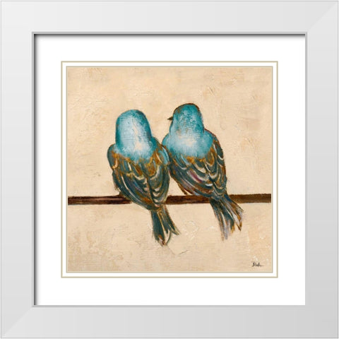 Gleeful Square II White Modern Wood Framed Art Print with Double Matting by Pinto, Patricia