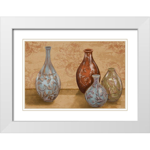Royal Urns White Modern Wood Framed Art Print with Double Matting by Hakimipour, Tiffany