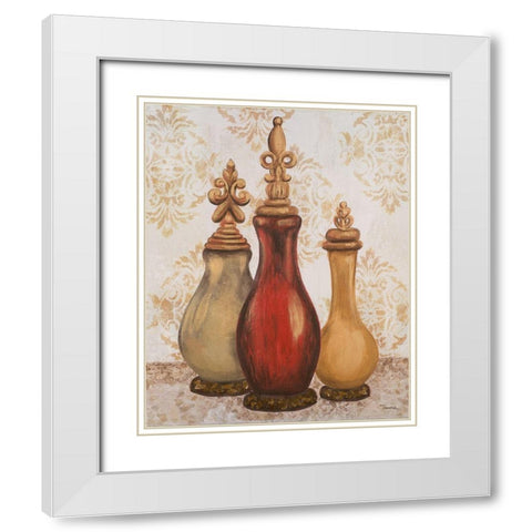 Jeweled Accents I White Modern Wood Framed Art Print with Double Matting by Hakimipour, Tiffany