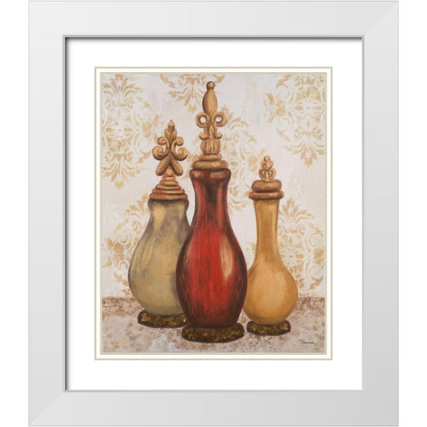 Jeweled Accents I White Modern Wood Framed Art Print with Double Matting by Hakimipour, Tiffany
