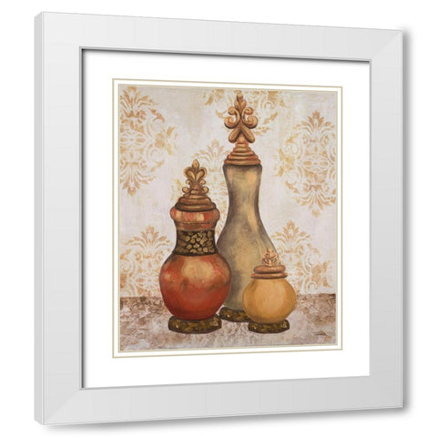 Jeweled Accents II White Modern Wood Framed Art Print with Double Matting by Hakimipour, Tiffany
